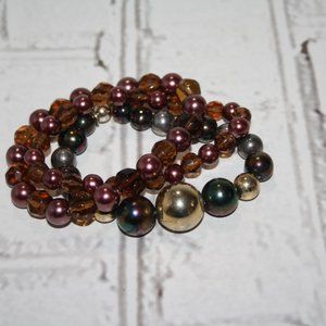 Beautiful pearl and metal beaded bracelet 8"